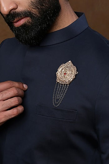 Dual Toned Royal Lion Emblem Brooch
