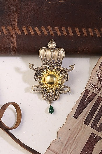 Golden Clock Brooch