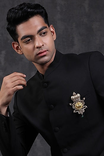 Golden Clock Brooch