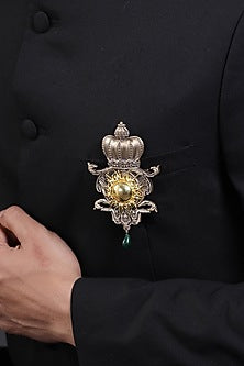 Golden Clock Brooch