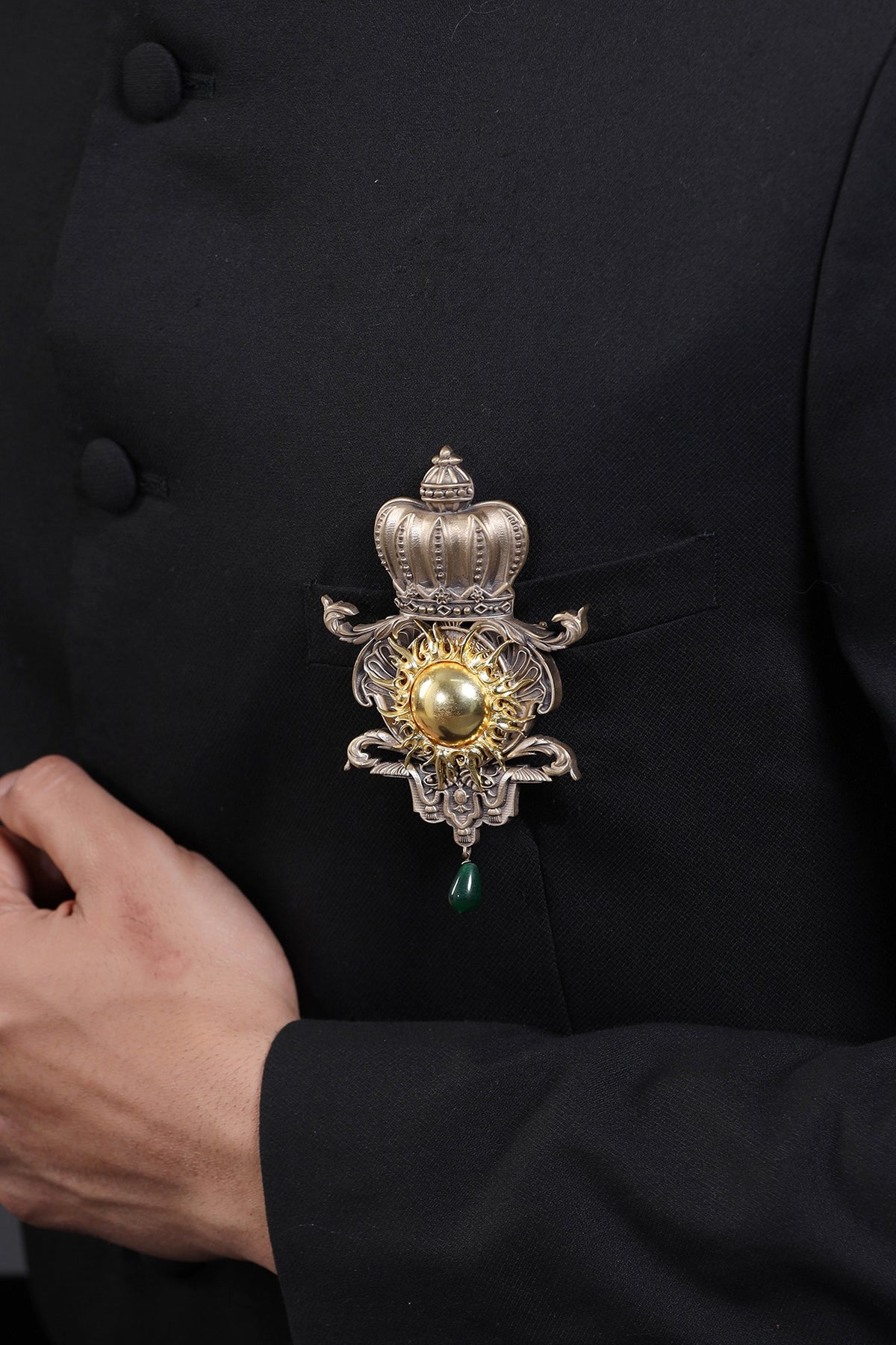 Golden Clock Brooch