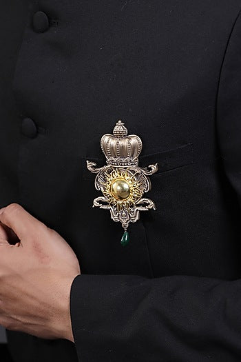 Golden Clock Brooch