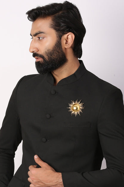 Dual Toned Sun-Fire Brooch