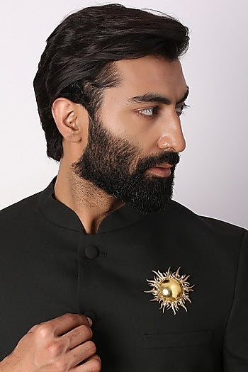 Dual Toned Sun-Fire Brooch