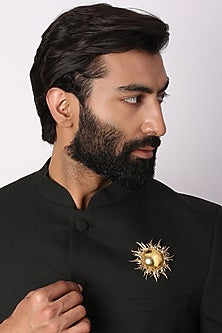 Dual Toned Sun-Fire Brooch