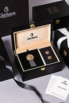 Dual Tone Finish Brooch With Cufflinks