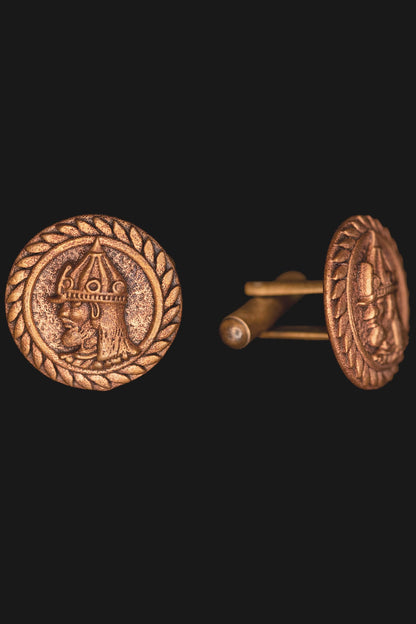Dual Tone Finish Brooch With Cufflinks