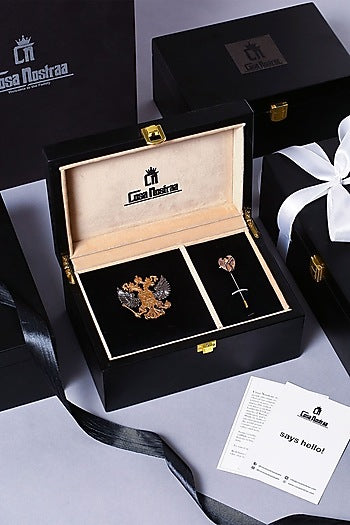 Dual Tone Finish Brooch With Lapel Pin