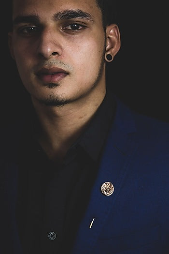 Dual Tone Finish Brass Brooch With Lapel Pin