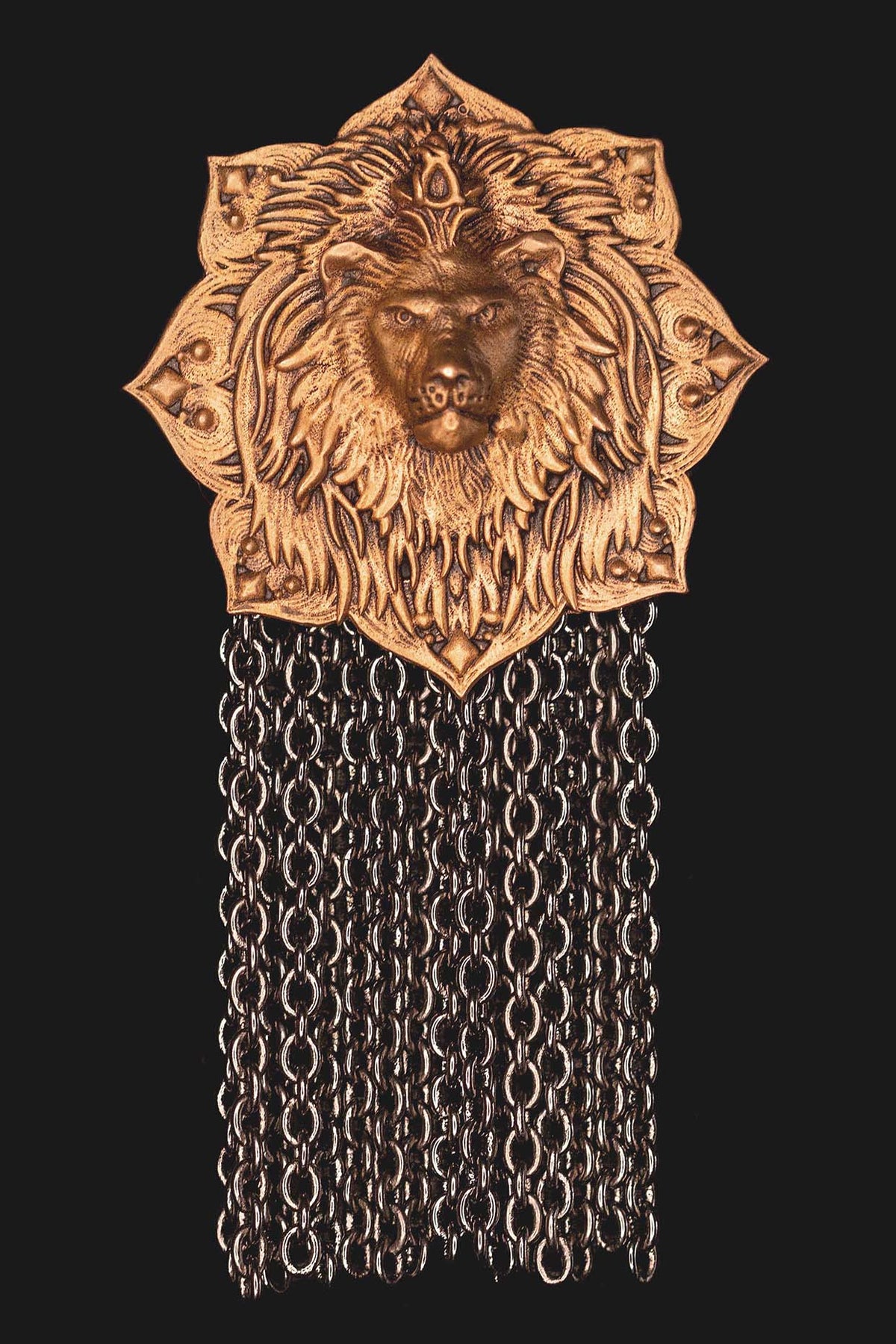 Dual Tone Finish Brass Brooch With Lapel Pin
