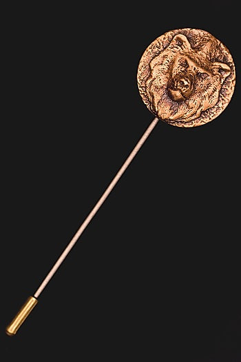 Dual Tone Finish Brass Brooch With Lapel Pin