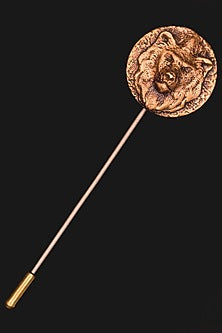Dual Tone Finish Brass Brooch With Lapel Pin
