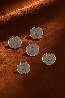Dark Grey Daring Deer Buttons (Set of 5)