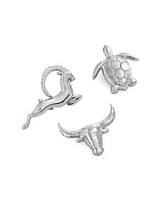 Silver Brass Brooch (Set of 3)