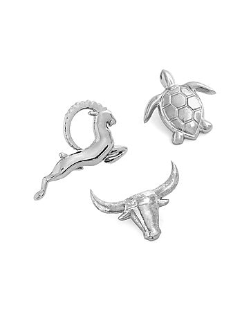 Silver Brass Brooch (Set of 3)