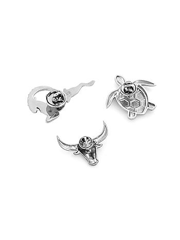 Silver Brass Brooch (Set of 3)