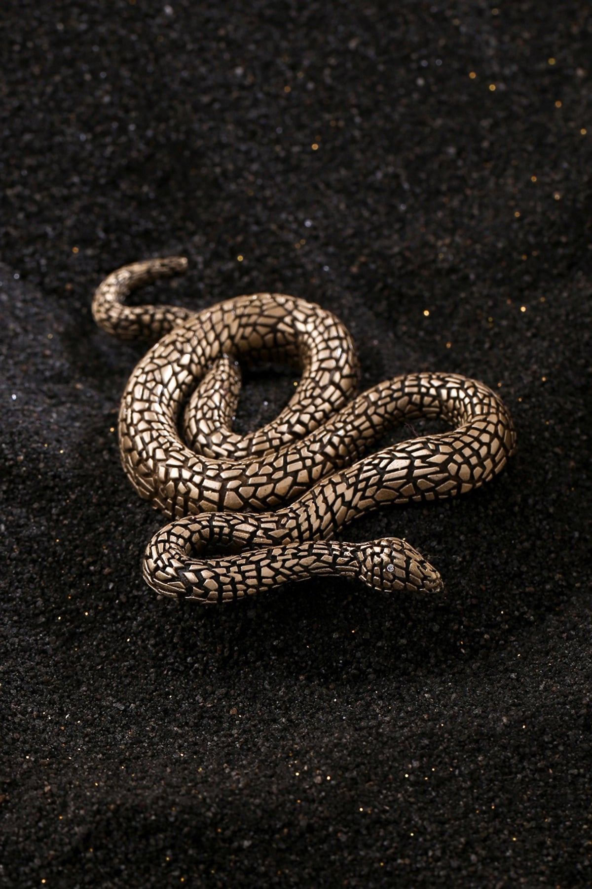 Antique Gold Finish Slytherin Brooch