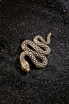 Antique Gold Finish Hand-Curated Tangled Python Brooch