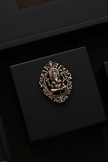 Gold Brass Ganesha Brooch