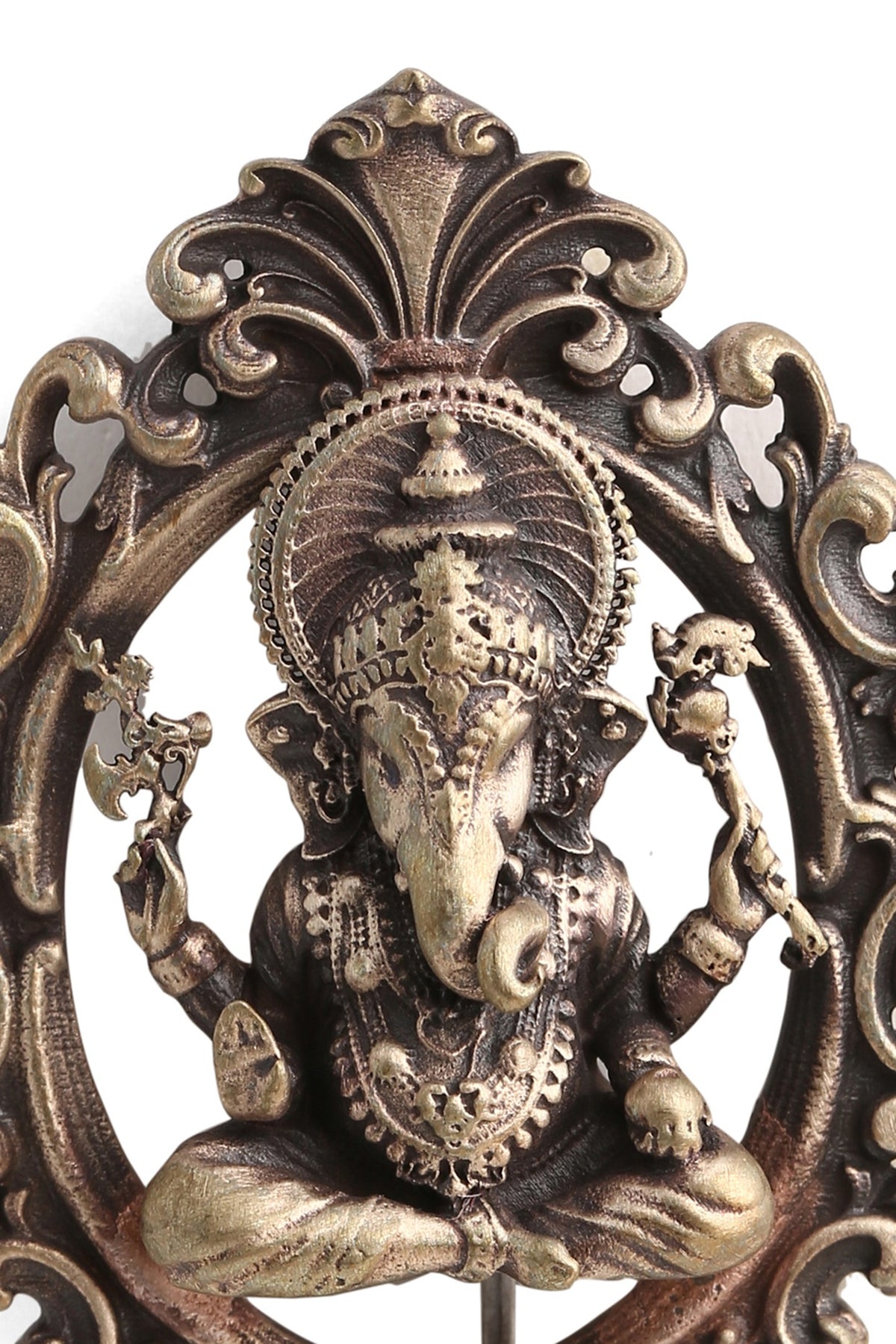 Gold Brass Ganesha Brooch