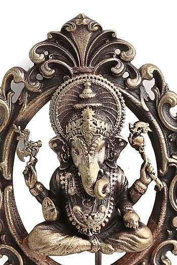 Gold Brass Ganesha Brooch