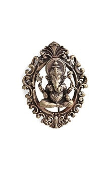 Gold Brass Ganesha Brooch