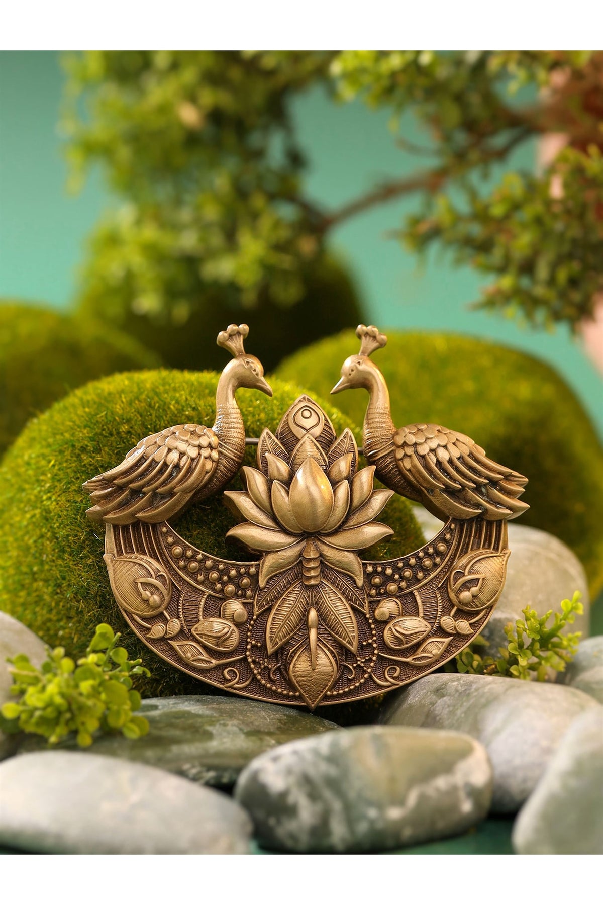 Antique Gold Finish Bird Of India Brooch