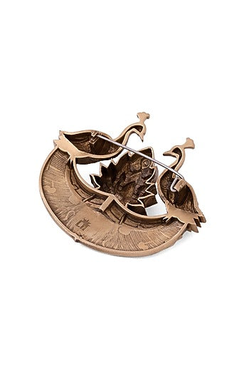 Antique Gold Finish Bird Of India Brooch