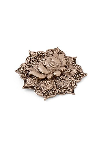 Antique Gold Brass Lotus Elegance Brooch