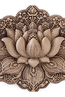 Antique Gold Brass Lotus Elegance Brooch