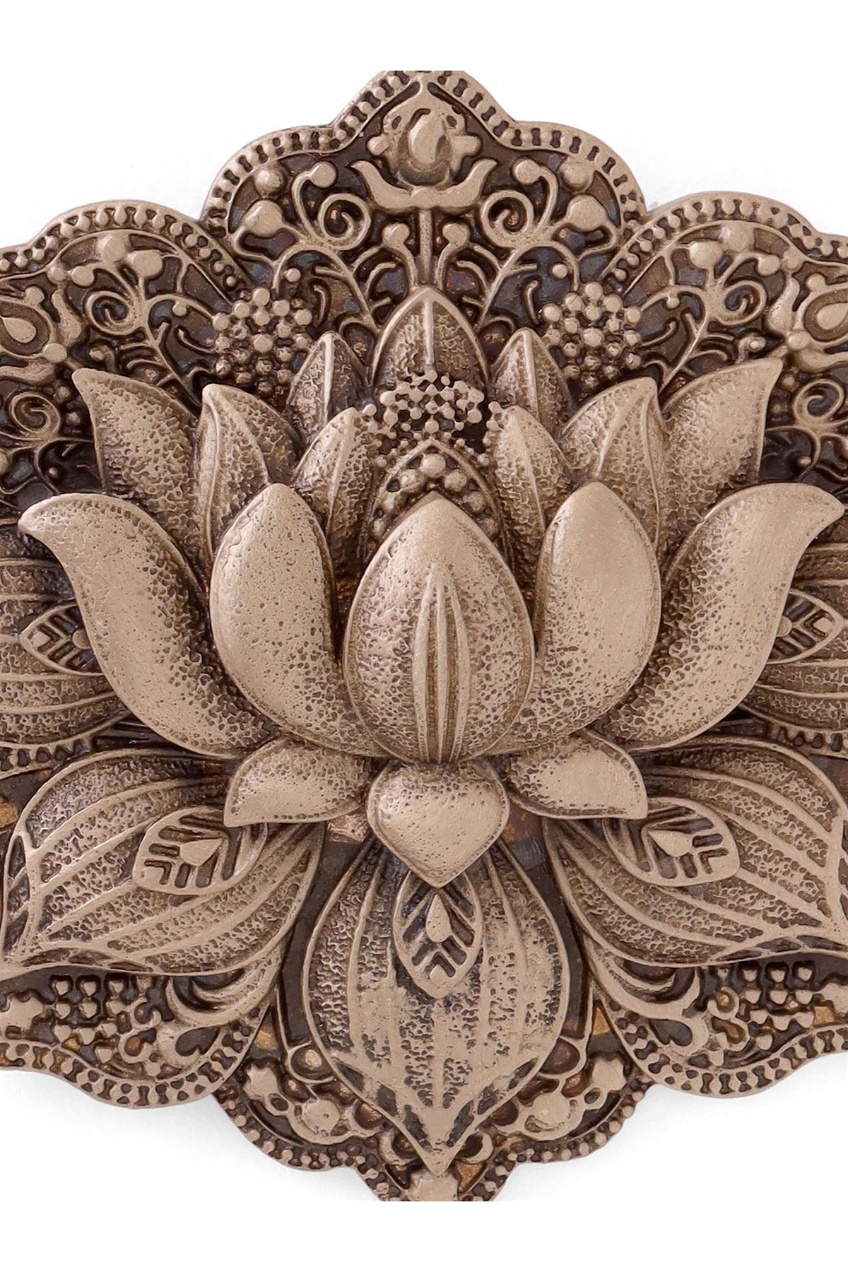 Antique Gold Brass Lotus Elegance Brooch