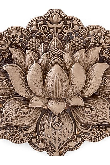 Antique Gold Brass Lotus Elegance Brooch