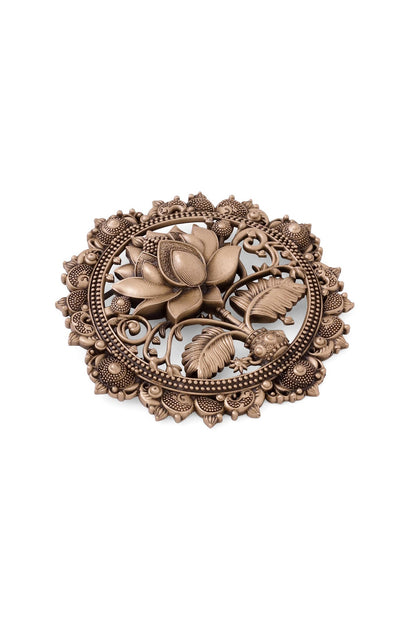 Antique Gold Brass Flower Of Life Brooch