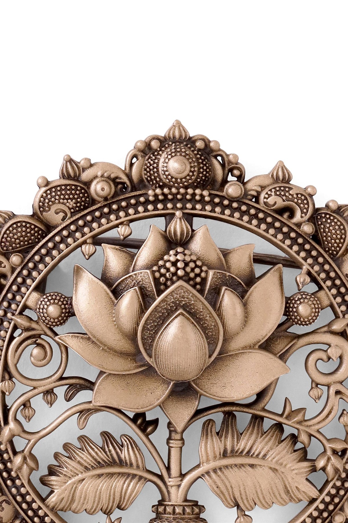 Antique Gold Brass Flower Of Life Brooch
