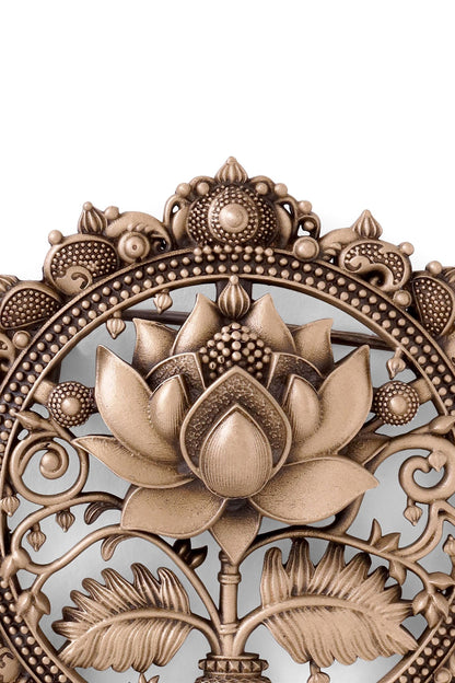 Antique Gold Brass Flower Of Life Brooch