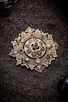 Antique Gold Brass Luxe Lotus Brooch