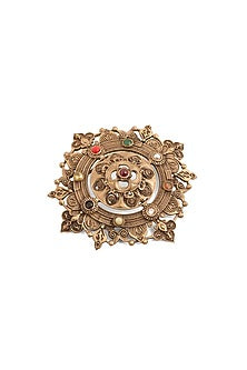 Antique Gold Brass Luxe Lotus Brooch
