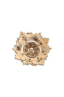 Antique Gold Brass Luxe Lotus Brooch