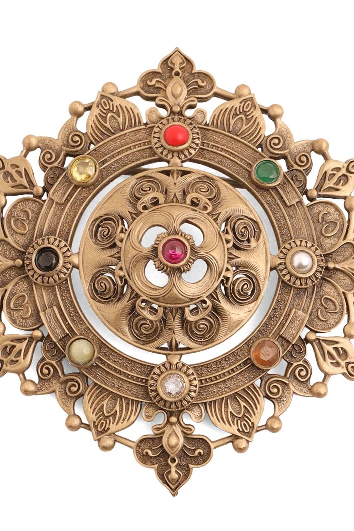 Antique Gold Brass Luxe Lotus Brooch