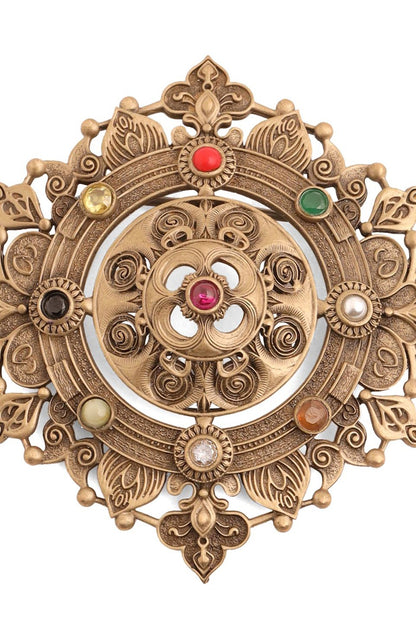 Antique Gold Brass Luxe Lotus Brooch
