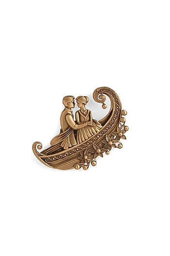 Oxidised Antique Gold Brass Brooch