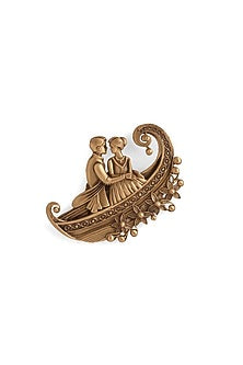 Oxidised Antique Gold Brass Brooch