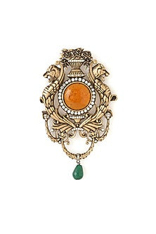 Oxidised Antique Gold Brass Brooch