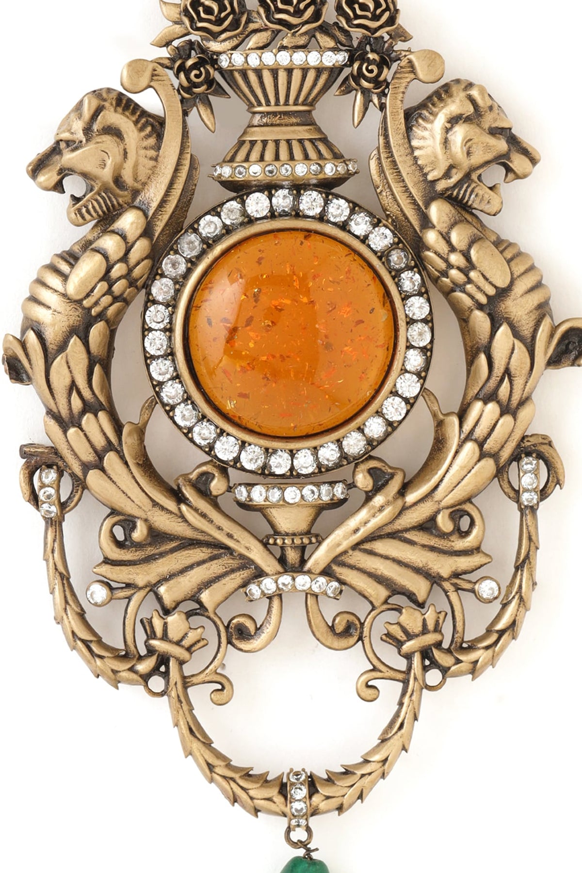 Oxidised Antique Gold Brass Brooch