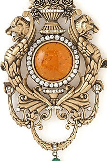Oxidised Antique Gold Brass Brooch