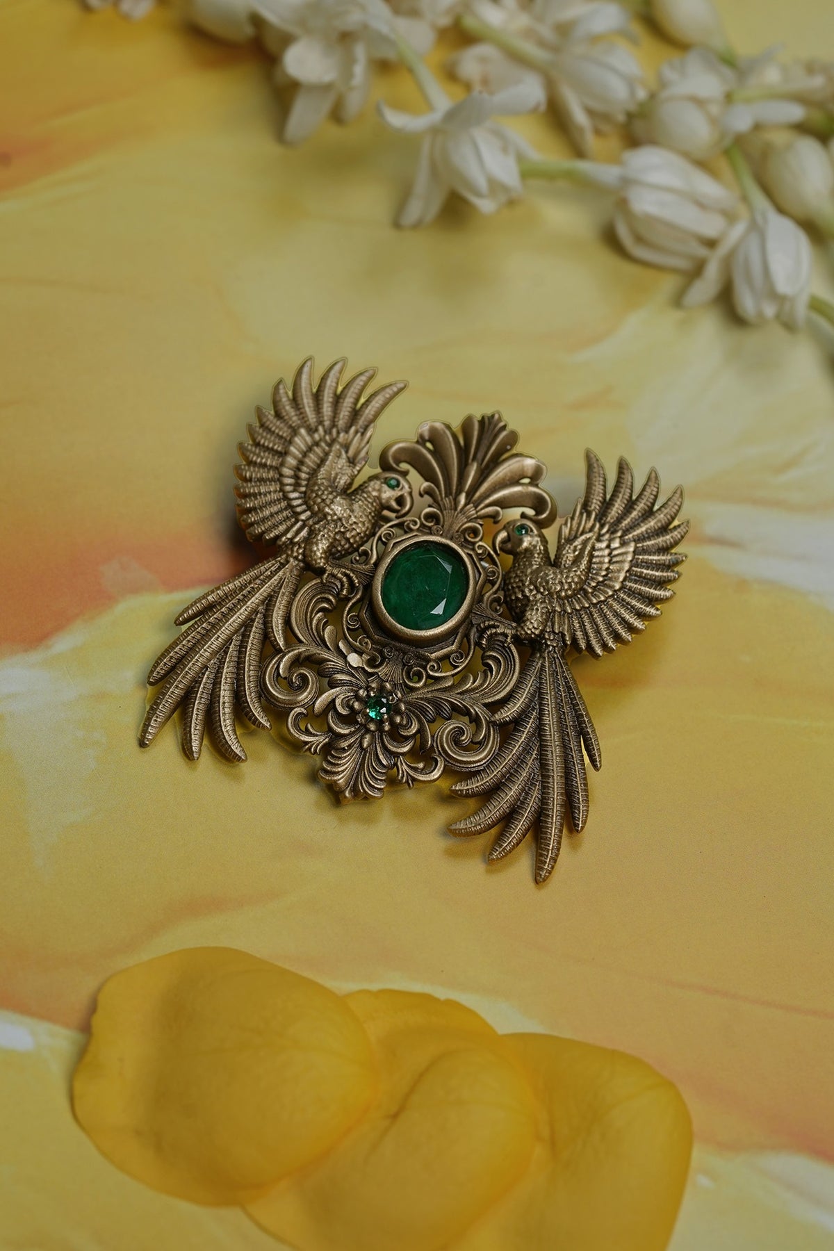Oxidised Antique Gold Brass Brooch