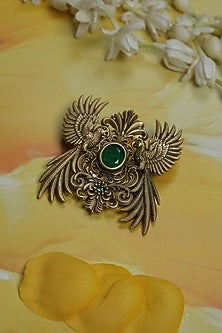 Oxidised Antique Gold Brass Brooch