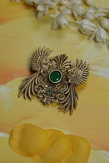 Oxidised Antique Gold Brass Brooch