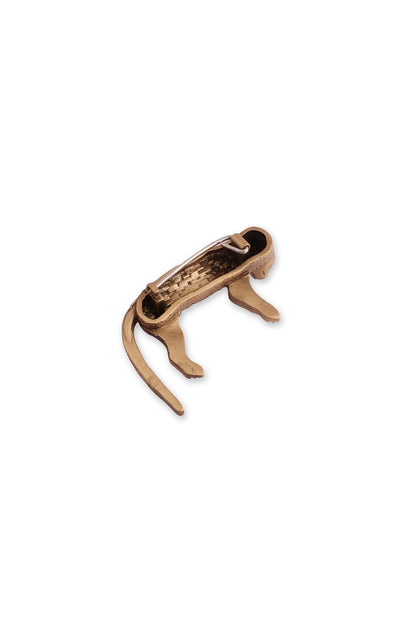Antique Gold Brass Leopard Brooch