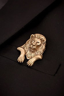 Antique Gold Brass Thronekeeper Brooch